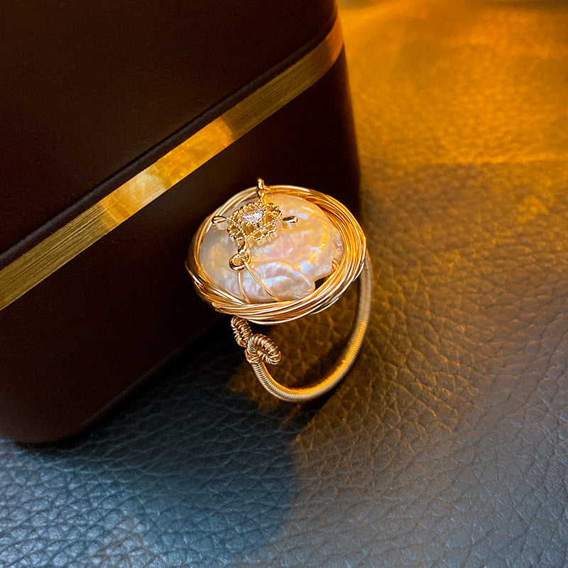 Pearlora™The Ring Collection | Adjustable Pearl & Crystal Rings