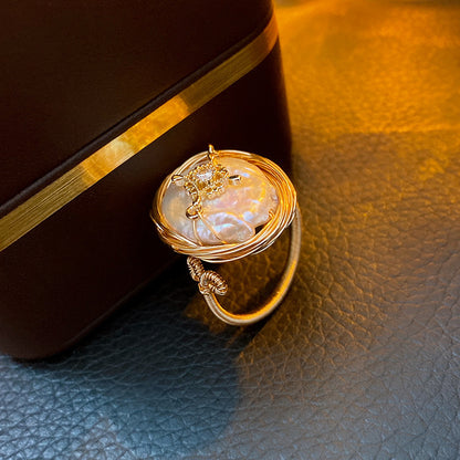 Pearlora™The Ring Collection | Adjustable Pearl & Crystal Rings
