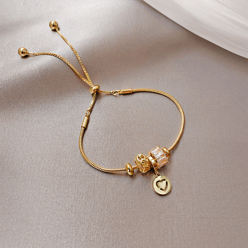Pearlora™Golden Heart Pearl Bracelet | A Timeless Symbol of Love