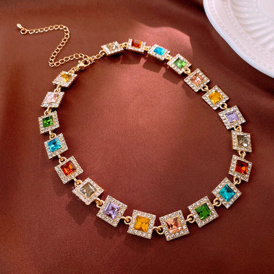 Pearlora™ | Rainbow Mosaic Necklace