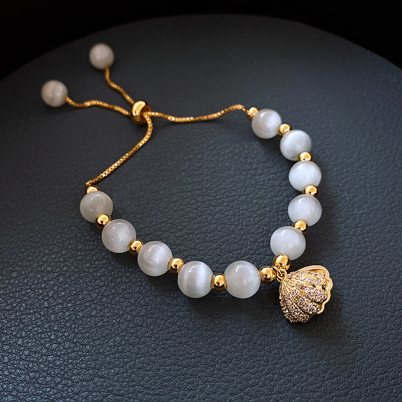 Pearlora™Golden Heart Pearl Bracelet | A Timeless Symbol of Love