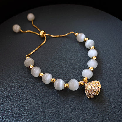 Pearlora™Golden Heart Pearl Bracelet | A Timeless Symbol of Love